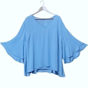 The Limited Periwinkle Blue Flowy Blouse 2X NWT